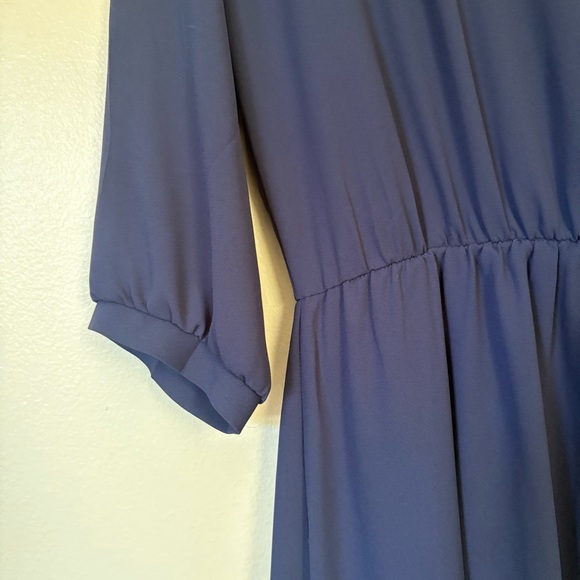 Lush Kendall Blue Faux Wrap Mini Dress Size Medium - Picture 6 of 13